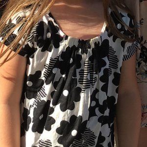 Tea Collection Black White Dress Flowers 7 Girls